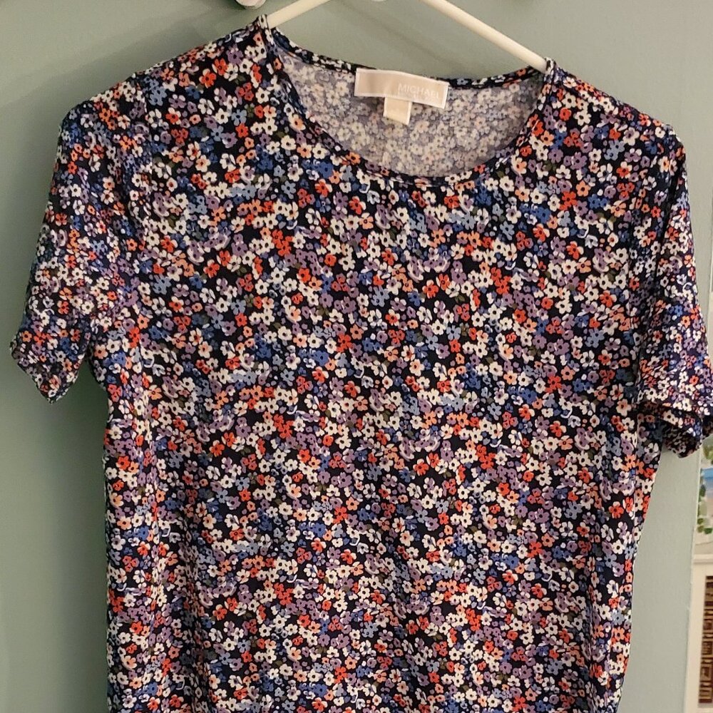 Michael Kors Floral Side Tie Top